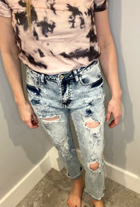 Acid Wash Distressed Jean