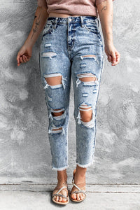 Acid Wash Distressed Jean