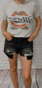 Black Distressed Shorts