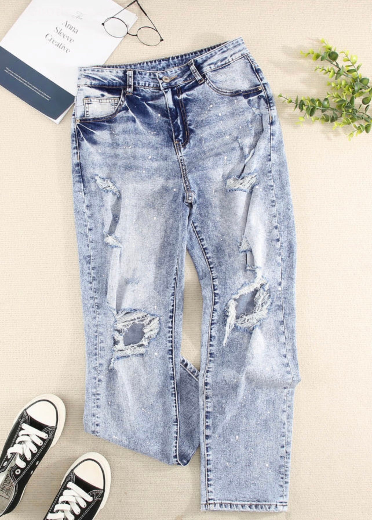 Spatter Faded Jean